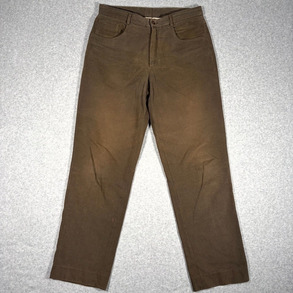 Zanella 5 Pocket Pants Mens 32 Brown Cotton Straight Leg Made in Italy